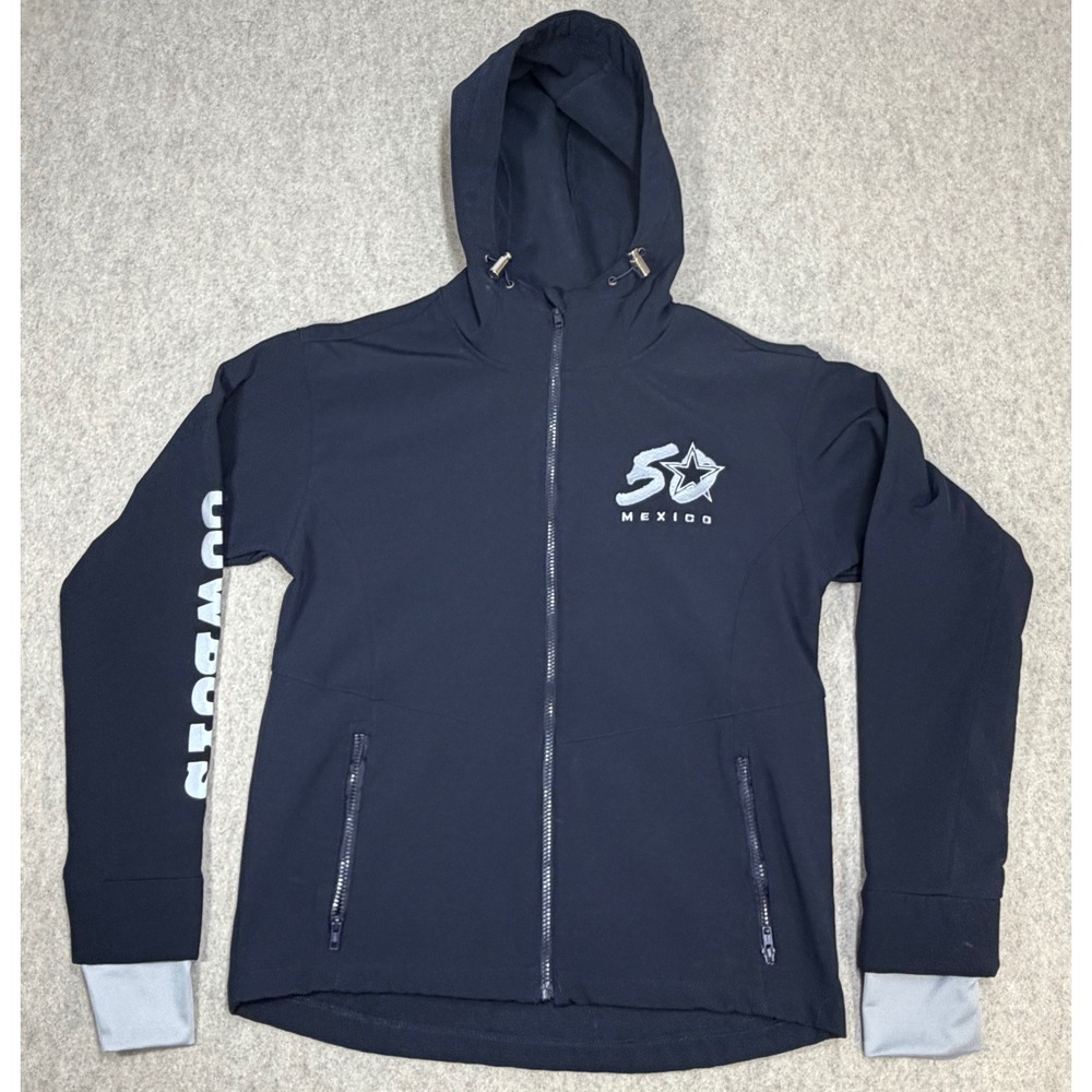 Cowboys Mexico Full Zip Hoodie Mens Small Navy Gorpcore Sporty Gameday Tailgate